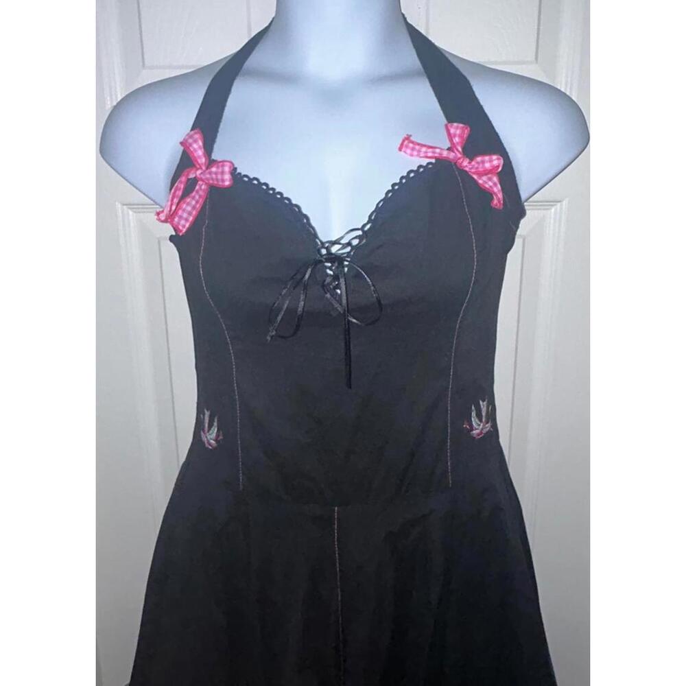 Serious Clothing Black Halter Dress Sz XL